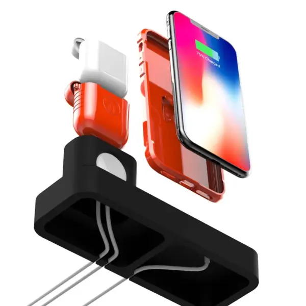 3 in 1 Wired Charger Bracket Stand for iPhone Charging Dock Station Base for iWatch Holder for AirPods Pro Charge Support Socket - Image 2