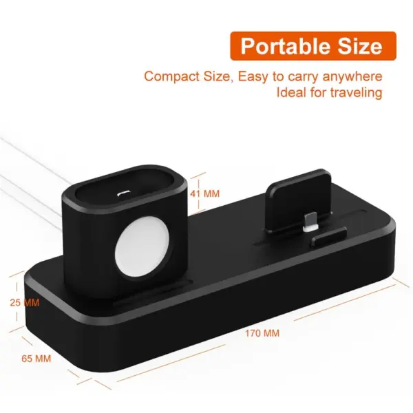 3 in 1 Wired Charger Bracket Stand for iPhone Charging Dock Station Base for iWatch Holder for AirPods Pro Charge Support Socket - Image 5
