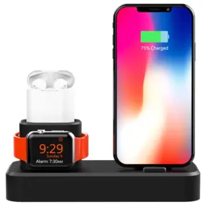 3 in 1 Wired Charger Bracket Stand for iPhone Charging Dock Station Base for iWatch Holder for AirPods Pro Charge Support Socket