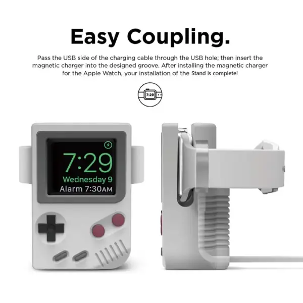 Charger Stand Holder for Apple Watch 8 7 6 5 4 Retro Game Player Pattern Bracket Silicone Desk Charging Dock Base for iWatch 3 2 - Image 2
