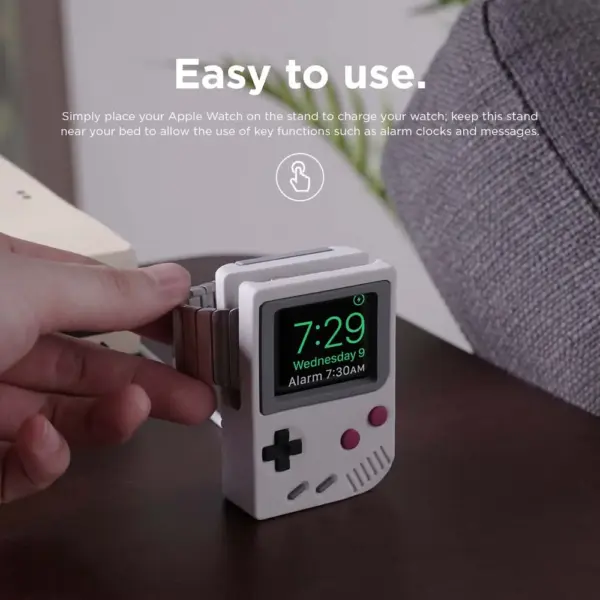 Charger Stand Holder for Apple Watch 8 7 6 5 4 Retro Game Player Pattern Bracket Silicone Desk Charging Dock Base for iWatch 3 2 - Image 4