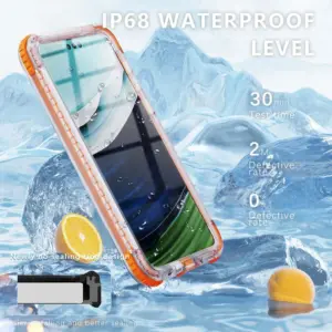 For Huawei Mate 60 Pro Case Waterproof Pouch Swimming Anti Drop Snowproof Clear Hard Cover with Button Charging Magnetic Circle