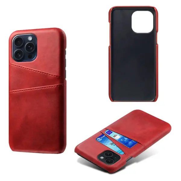 Luxury Matte Leather Phone Case for iPhone 15 14 13 12 11 Pro Max Cover Slim Wallet Card Holder Protective Shell Antidrop Bumper - Image 2