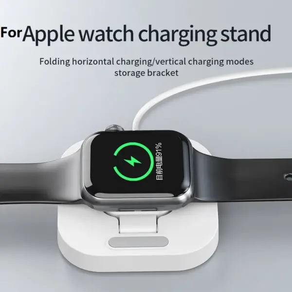 Mini Foldable Charging Dock for Apple Watch Ultra 8 7 6 5 4 3 2 1 SE Charger Stand Holder Cradle for AppleiWatch Support Bracket - Image 3
