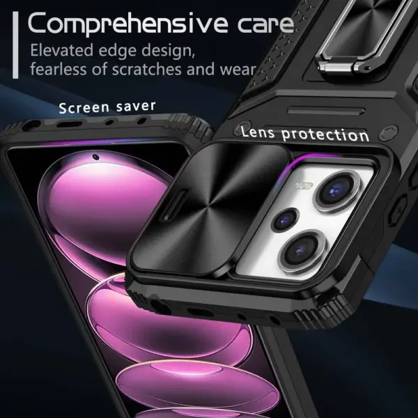 Shockproof Armor Case for Redmi Note 12 11 Pro 11s 12S Bumper Ring Stand Back Cover with Camera Protector - Image 4