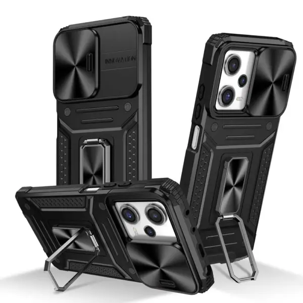 Shockproof Armor Case for Redmi Note 12 11 Pro 11s 12S Bumper Ring Stand Back Cover with Camera Protector