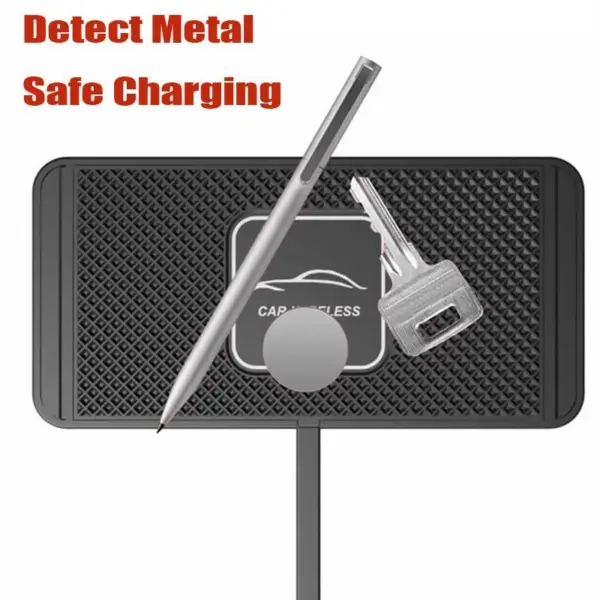 Universal Car Phone Wireless Charging Pad for iPhone Samsung Huawei Xiaomi Sticky Silicone 15W Qi Fast Charger Mat - Image 2