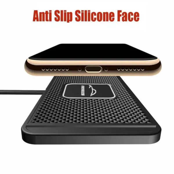 Universal Car Phone Wireless Charging Pad for iPhone Samsung Huawei Xiaomi Sticky Silicone 15W Qi Fast Charger Mat - Image 3