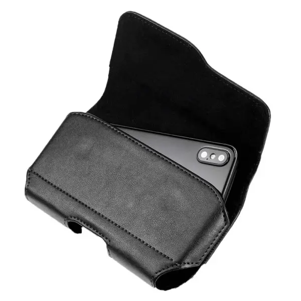Universal Leather Case for iPhone Samsung Huawei Xiaomi Mens Waist Pack Belt Clip Bag Smaller than 7" Mobile Phone Pouch Holster - Image 4