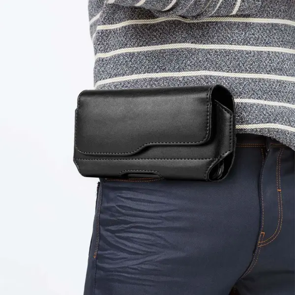 Universal Leather Case for iPhone Samsung Huawei Xiaomi Mens Waist Pack Belt Clip Bag Smaller than 7" Mobile Phone Pouch Holster