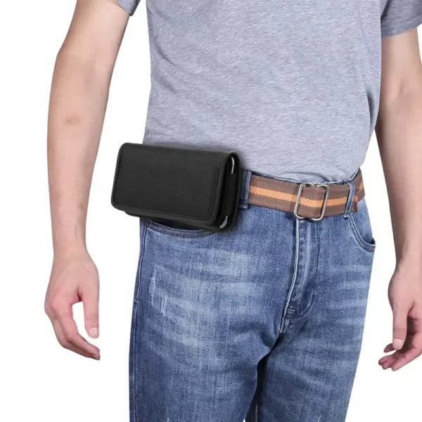 Universal Nylon Case for iPhone Samsung Huawei Xiaomi Mens Waist Pack Belt Clip Bag Card Slot Mobile Phone Pouch Holster - Image 3