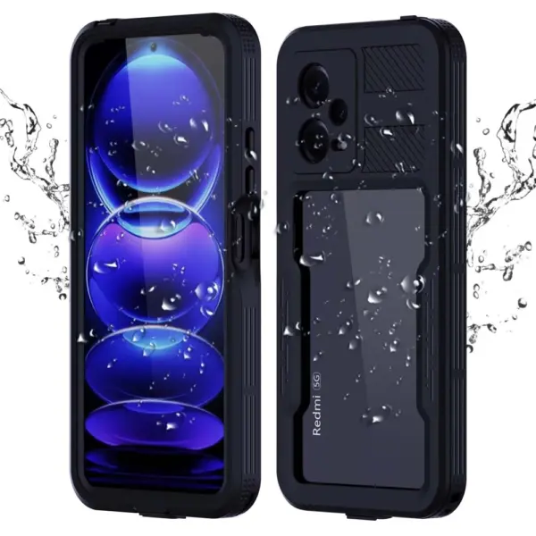 Waterproof Case for Redmi Note 12 Pro Pouch Swimming Shockproof Hard Cover with Button Full Protection Shell Capa Coque Fundas