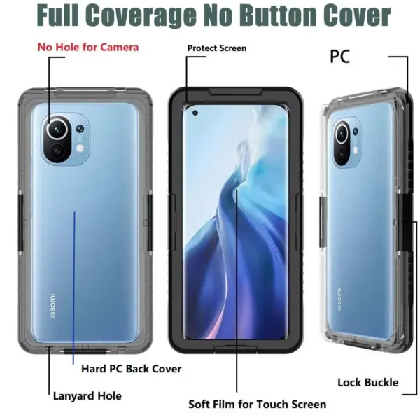 Waterproof Case for Xiaomi Poco F5 X5 F3 X4 X3 NFC M4 M3 Pro F4 GT F2 M5S M2 C31 Swimming Shockproof Cover Full Protection - Image 5