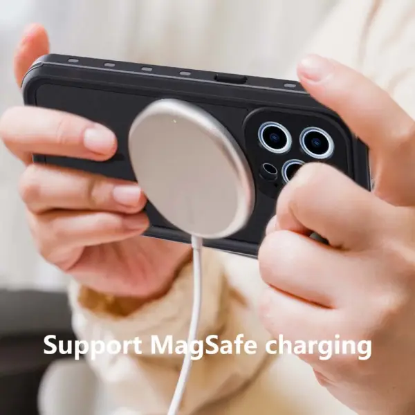 for Magsafe Magnetic Wireless Charger Cases for iPhone 14 Plus 13 12 Pro Max Cover Waterproof Pouch Foldable Stand Holder Bumper - Image 5
