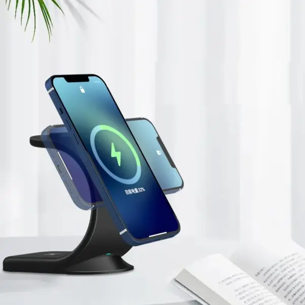 for Magsafe Magnetic Wireless Charger Stand Holder for iPhone Bracket Cradle for Apple iWatch AirPods C Shape Charging Dock Base - Image 3