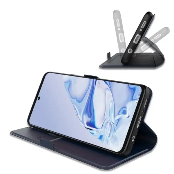 for Redmi A2 13C Case Luxury Skinsense PU Leather Cover Magnetic Buckle Flip Full Coverage with Card Slot Pouch Foldable Holder - Image 4