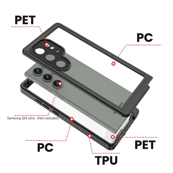 for Samsung S24 Ultra Plus Waterproof Phone Cases Transparent Swimming Outdoor Snowproof Shockproof Cover Full Protection Bumper - Image 6