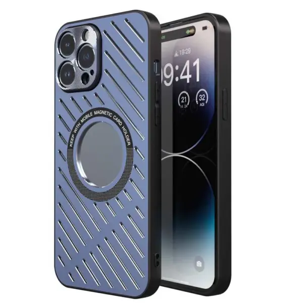 for iPhone 16 15 14 13 12 Pro Max Cover Cooling Shockproof Metal Hollow Magnetic Case Soft Edge Anti Drop Phone Bumper Protect Shell - Image 2