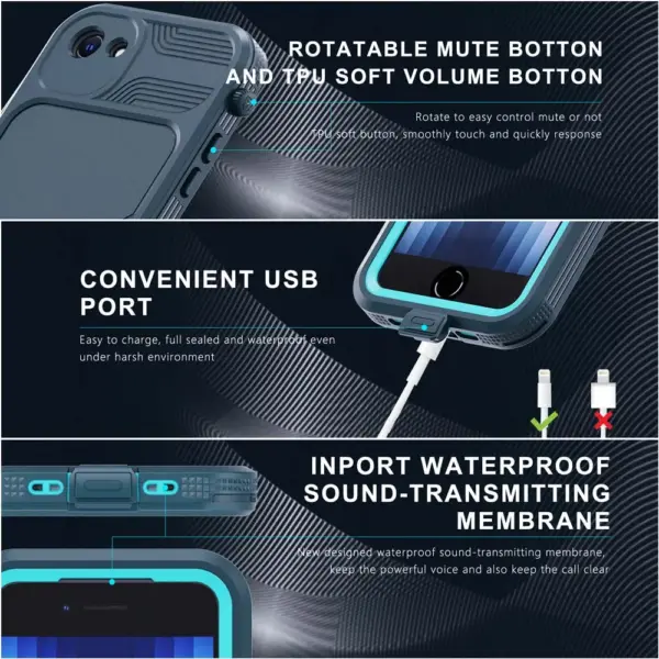 for iPhone SE 2022 Case IP68 Waterproof Phone Cases Swimming Diving Outdoor Snowproof Shockproof Cover Full Protection Bumper - Image 4