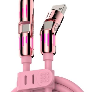 4-in-1 Universal Multi USB Charging Cable C 240W Max Fast Charger Cord with Multiple Connectors for iPhone