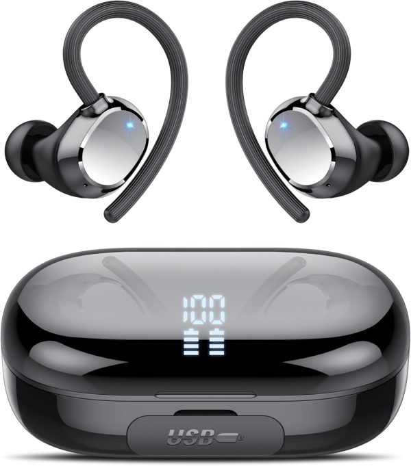 Wireless Earbuds, 128Hrs Bluetooth 5.3 Headphones Sport, Bluetooth Earbuds with ENC Noise Canceling Mic