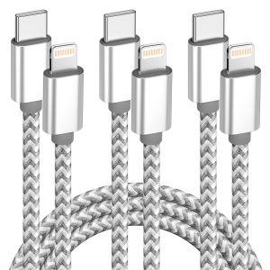 USB C to Lightning Cable 3Pack 6 FT Apple MFi Certified